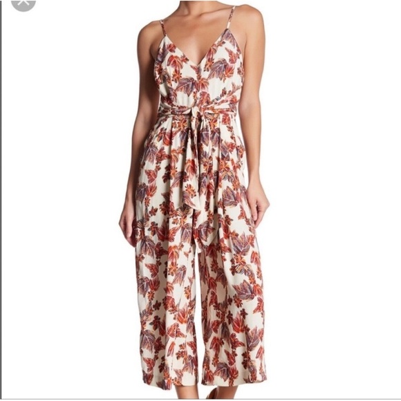 Free People Hot Tropics Floral Cropped Wide Leg Jumpsuit 2 - Picture 5 of 13